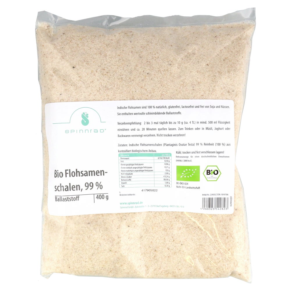 Flohsamenschalen Bio 99% Reinheit 400 g