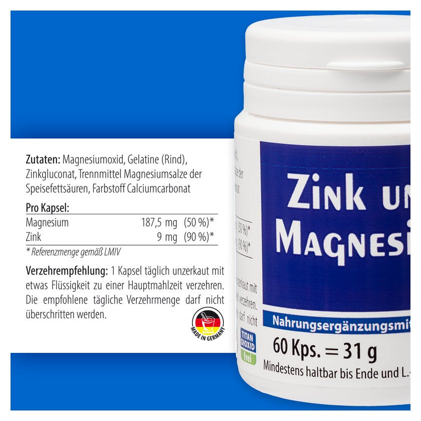 Zink und Magnesium Kapseln 60 St