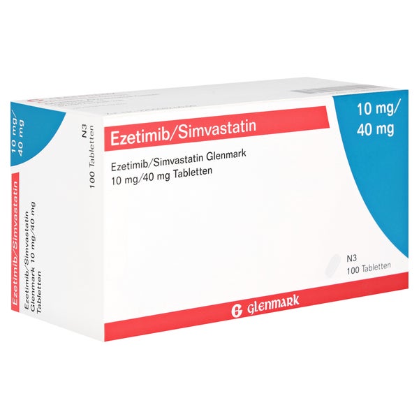 EZETIMIB/Simvastatin Glenmark 10 mg/40 mg Tabl. 100 St