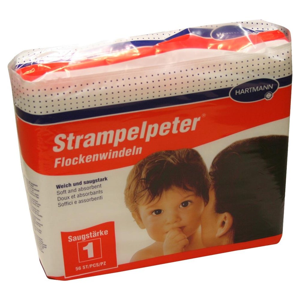 Strampelpeter Flockenwindeln, Stärke 1, 35 x 11 cm 56 St