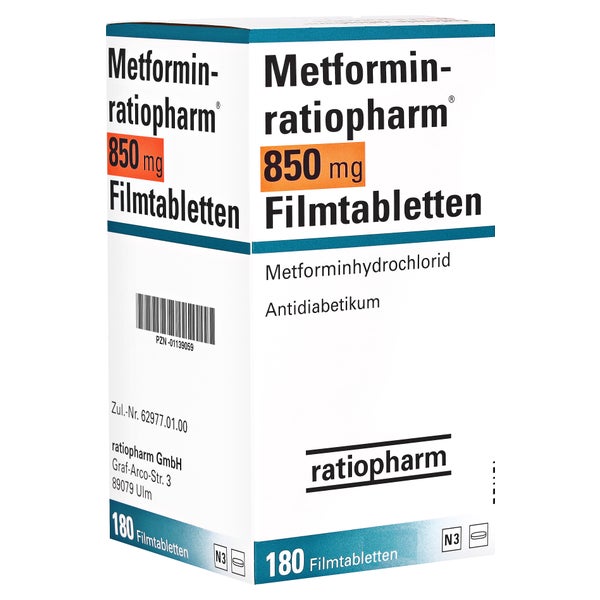 METFORMIN-ratiopharm 850 mg Filmtabletten 180 St