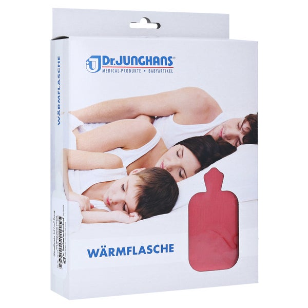 Wärmflasche mit Bezug rot 1,5 l