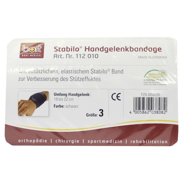 BORT Stabilo Handgelenkbandage Gr.3 schw 1 St
