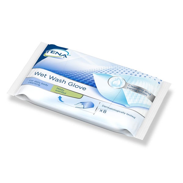 TENA Wet Wash Glove - 8 Stück parfümfrei 8 St