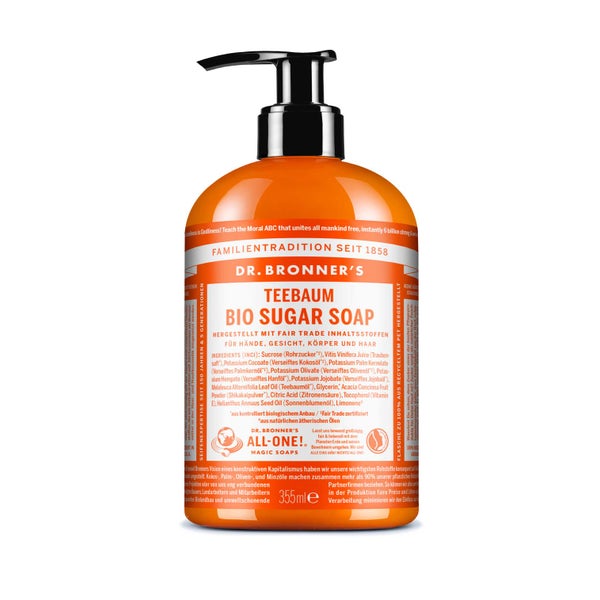 Dr. Bronner's Bio Sugar SOAP Teebaum Liquid Soap 355 ml
