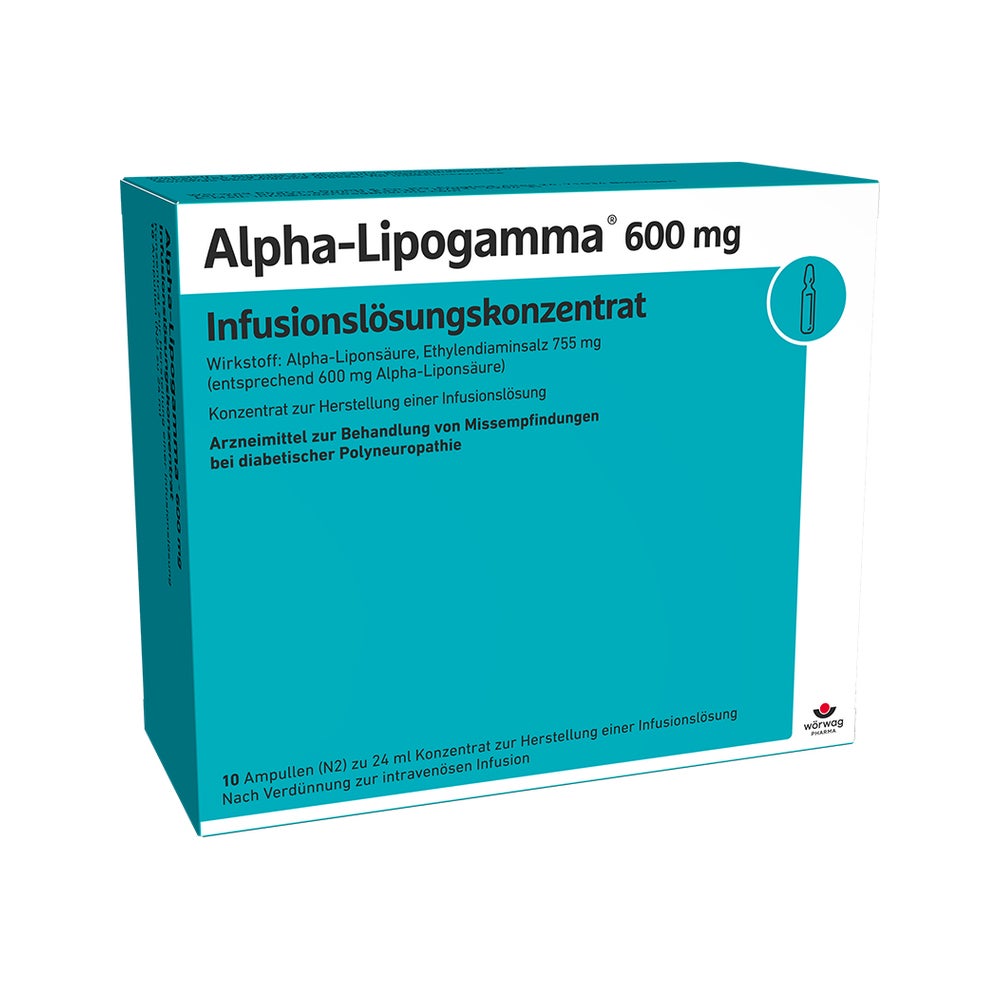 Alpha Lipogamma 600 mg Infusionslösungskonzentrat 10X24 ml