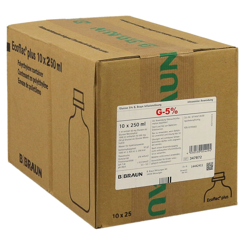 Glucose 5% B.braun Ecoflac Plus 10X250 ml