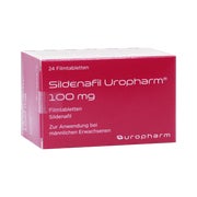 Produktabbildung: SILDENAFIL Uropharm 100 mg Filmtabletten 24 St