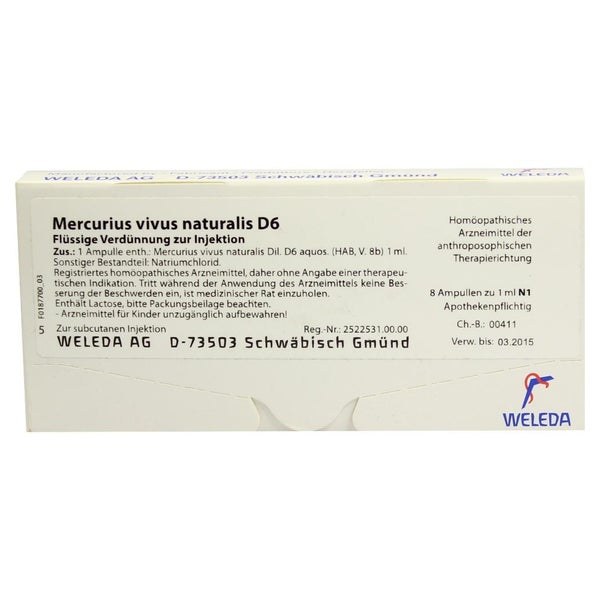 Mercurius Vivus Naturalis D 6 Ampullen 8X1 ml