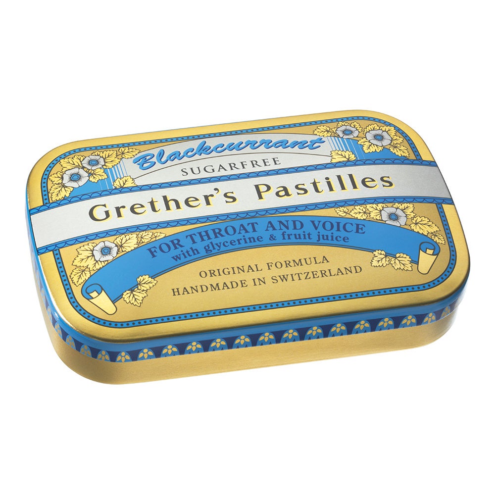 Grethers Blackcurrant Silber zuckerfrei Pastillendose 60 g