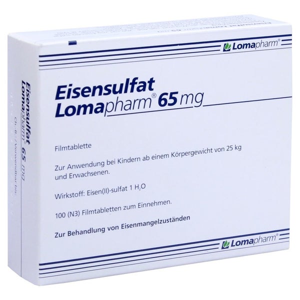 Eisensulfat Lomapharm 65 mg überzogene T 100 St
