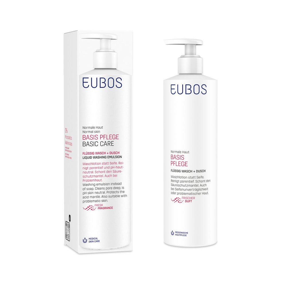 EUBOS BASIS PFLEGE FLÜSSIG WASCH + DUSCH FRISCHEDUFT MIT DOSIERSPENDER 400 ml