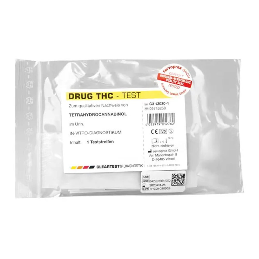CLEARTEST Drogentest Urin, Nachweis von Tetrahydrocannabinol THC, 50 ng/l 1 St