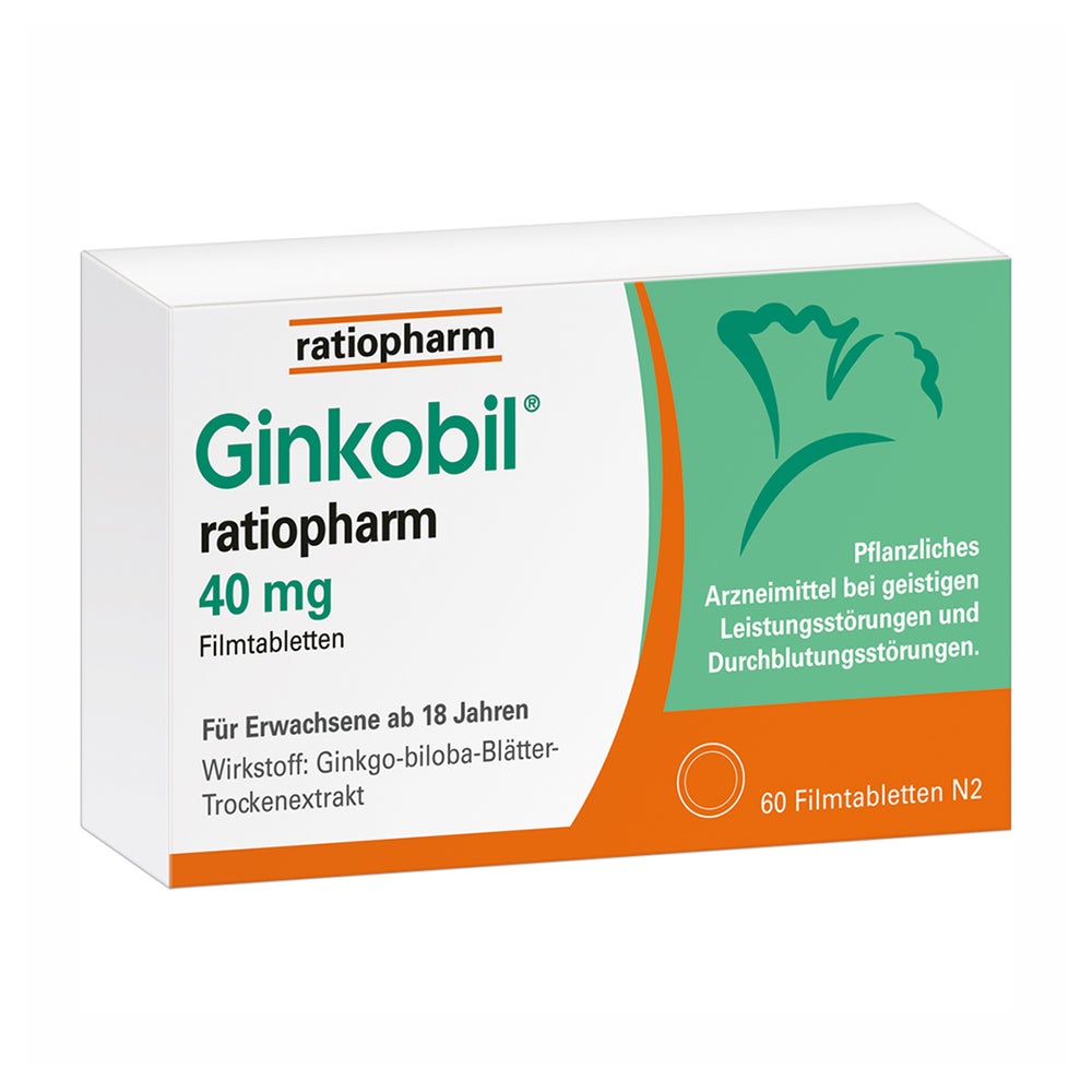 Ginkobil ratiopharm 40mg mit Ginkgo biloba 60 St