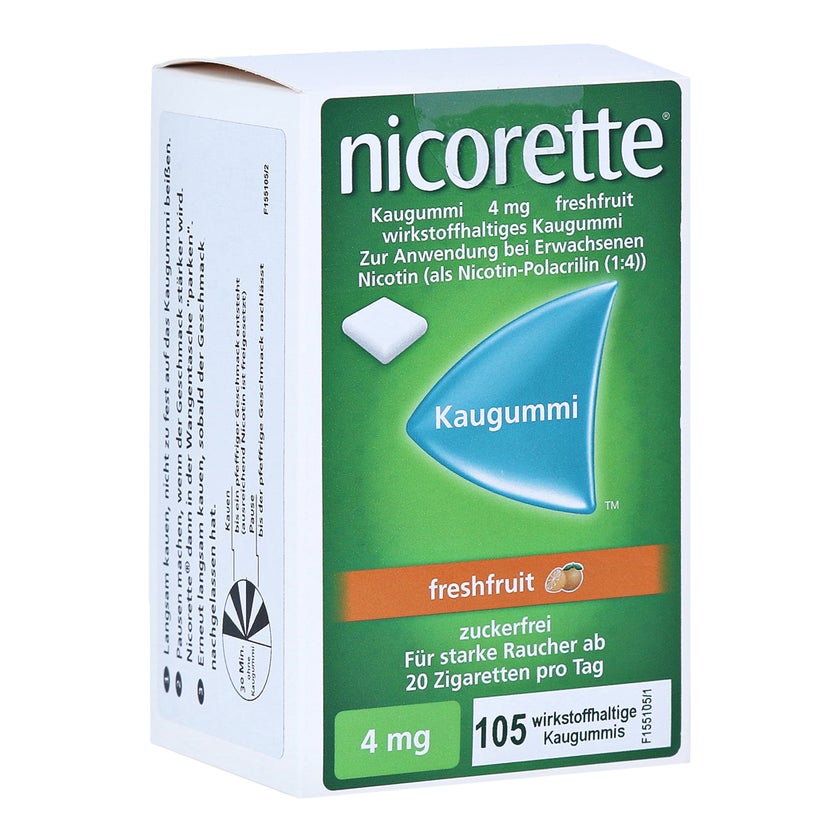 Nicorette Kaugummi 4 mg freshfruit - Reimport 105 St