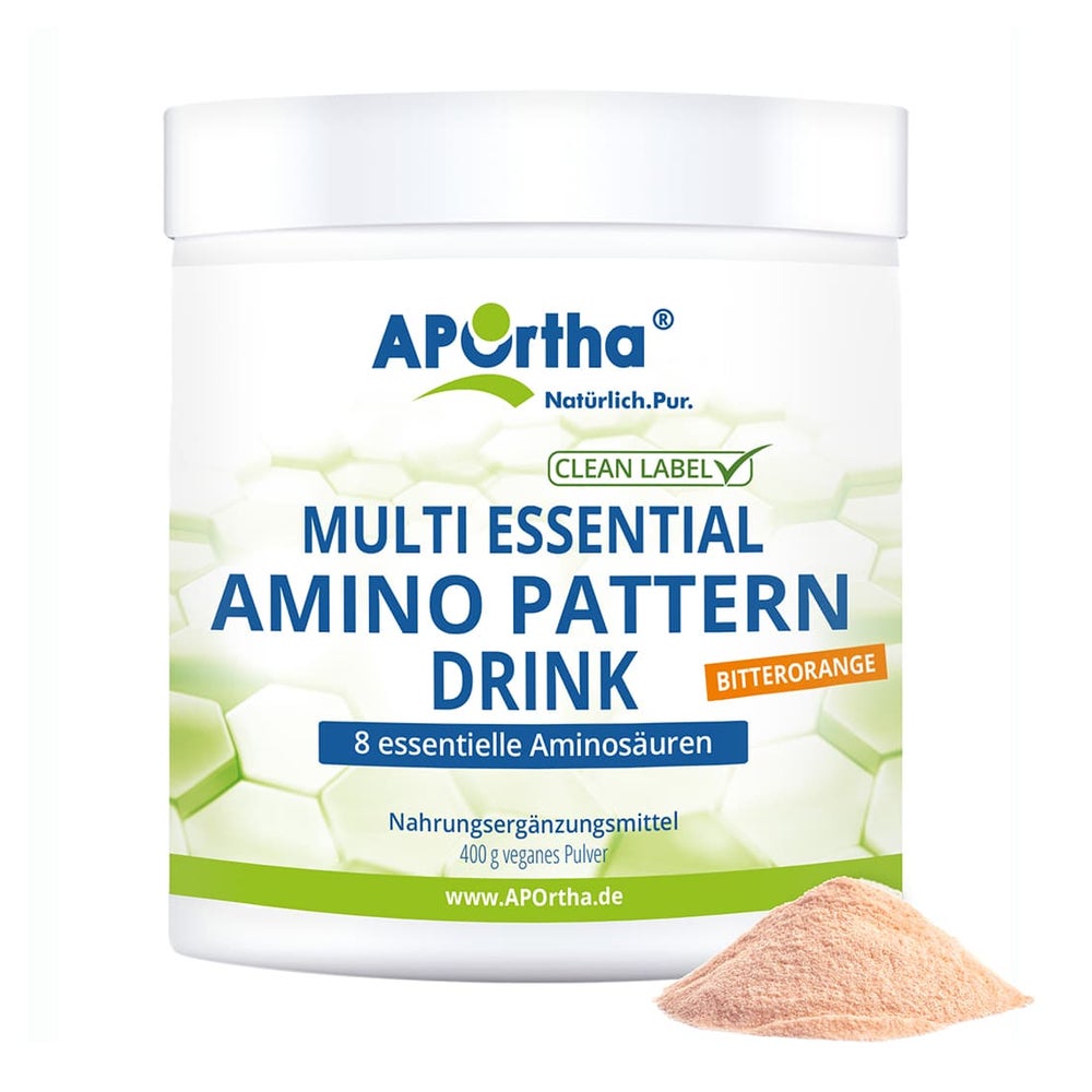 APOrtha® Amino Pattern Aminosäuren Drink - Bitterorange - EAA mit BCAA - veganes Pulver 400 g