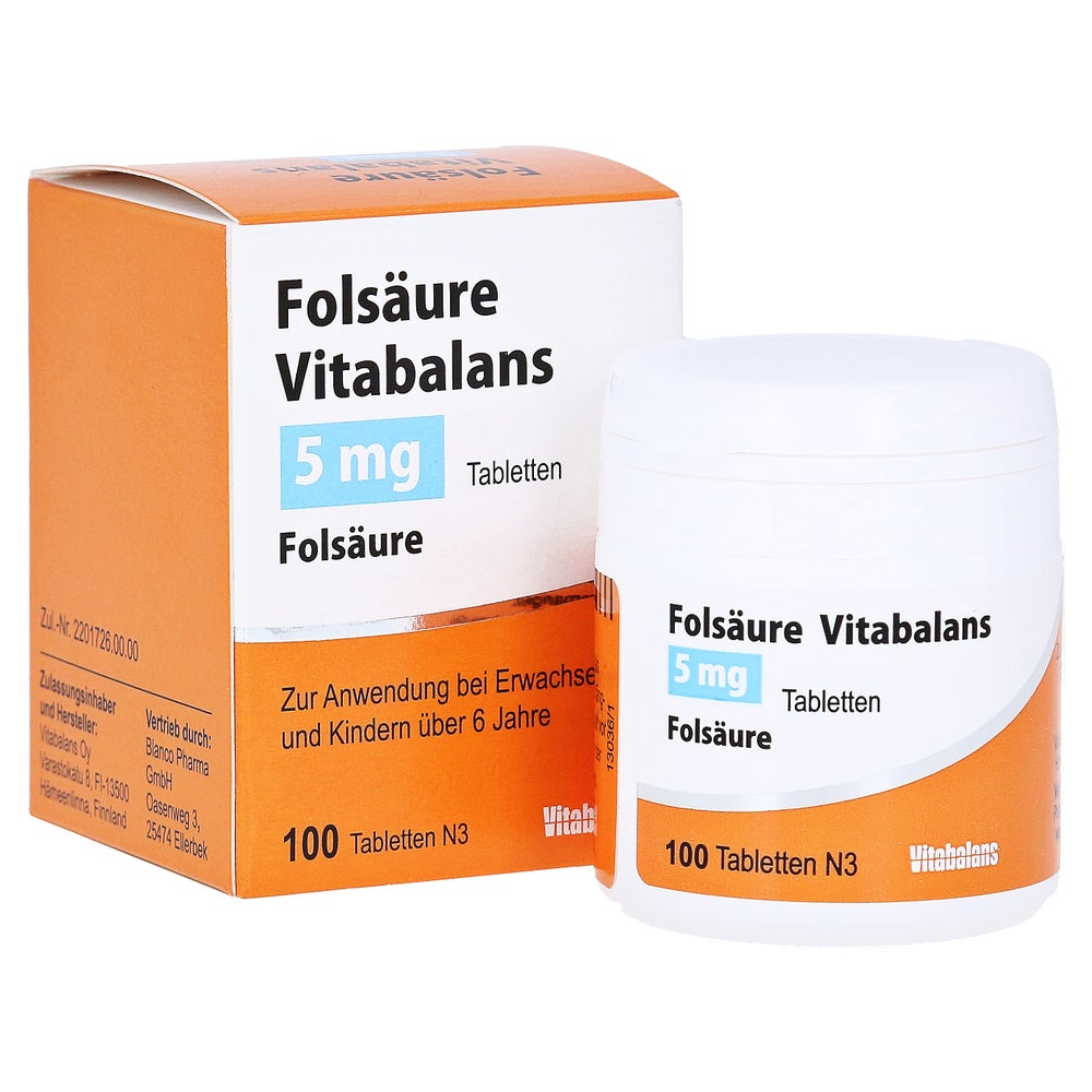 Folsäure Vitabalans 5 mg Tabletten 100 St