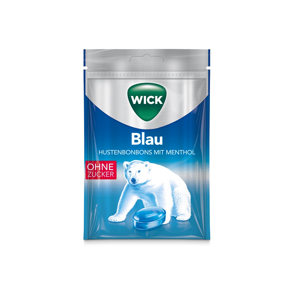 WICK BLAU Menthol Bonbons o.Zucker Beute 72 g