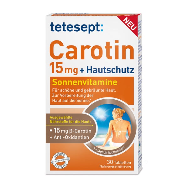 tetesept Carotin 15mg+Hautschutz 30 St