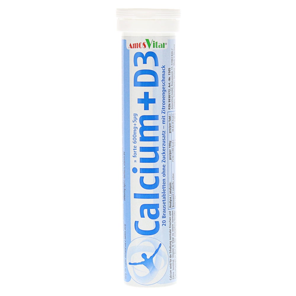 CALCIUM 600 mg + Vitamin D3 5 µg AmosVital Br.-Tabl. 20 St