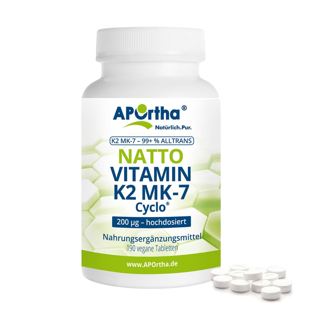 APOrtha® Natto Vitamin K2 MK-7 Cyclo® 200 µg - vegane Tabletten 190 St