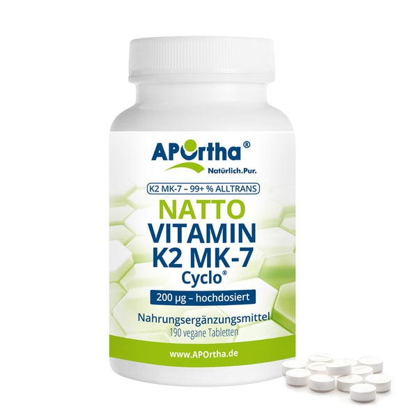 APOrtha® Natto Vitamin K2 MK-7 Cyclo® 200 µg - vegane Tabletten 190 St