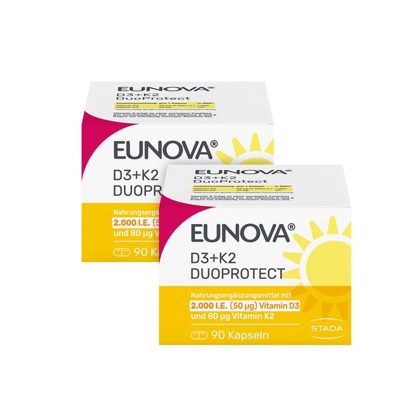 EUNOVA DuoProtect Vitamin D3+K2 2000IE/80UG 2X90 St