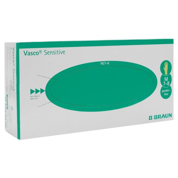 B. Braun Vasco Sensitive Untersuchungshandschuhe puderfrei Naturlatex 100 Stück - 7-8 mittel 100 St