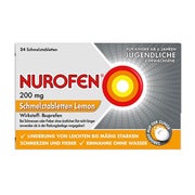 Produktabbildung: NUROFEN 200 mg Ibuprofen Schmelztabletten Lemon 24 St