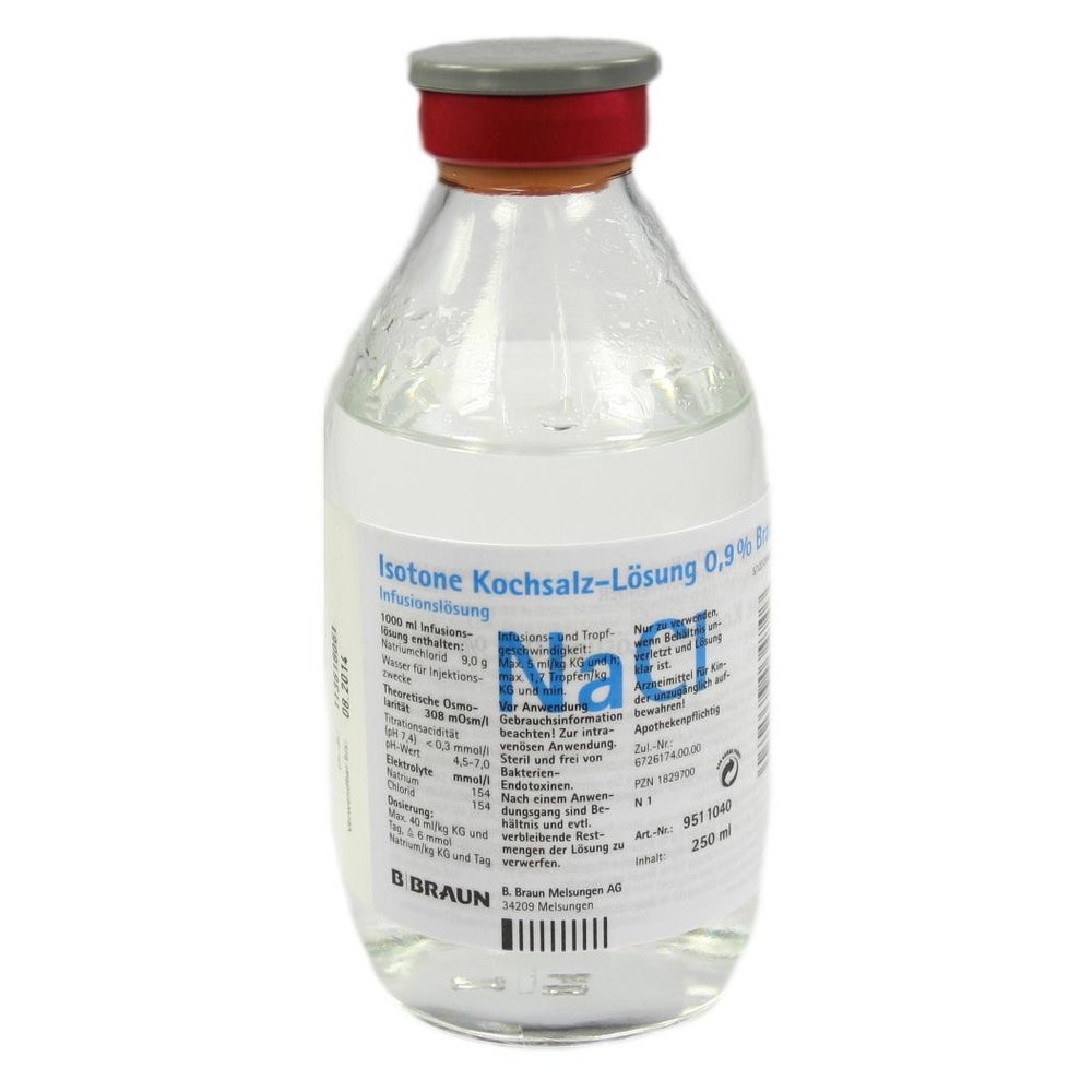 Kochsalzlösung 0,9% Glasflasche 250 ml