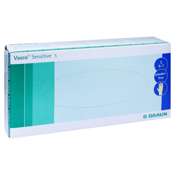 B. Braun Vasco Sensitive Untersuchungshandschuhe puderfrei Naturlatex 100 Stück - 6-7 klein 100 St