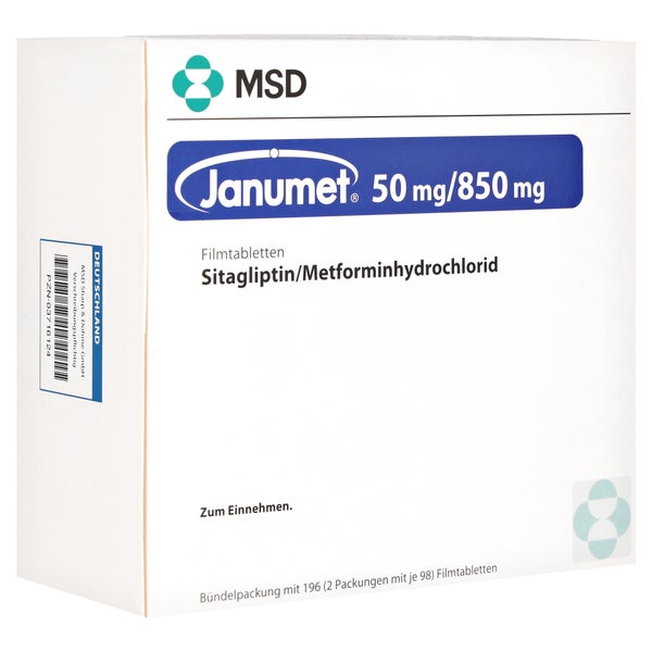 Janumet 50 Mg/850 mg Filmtabletten 196 St