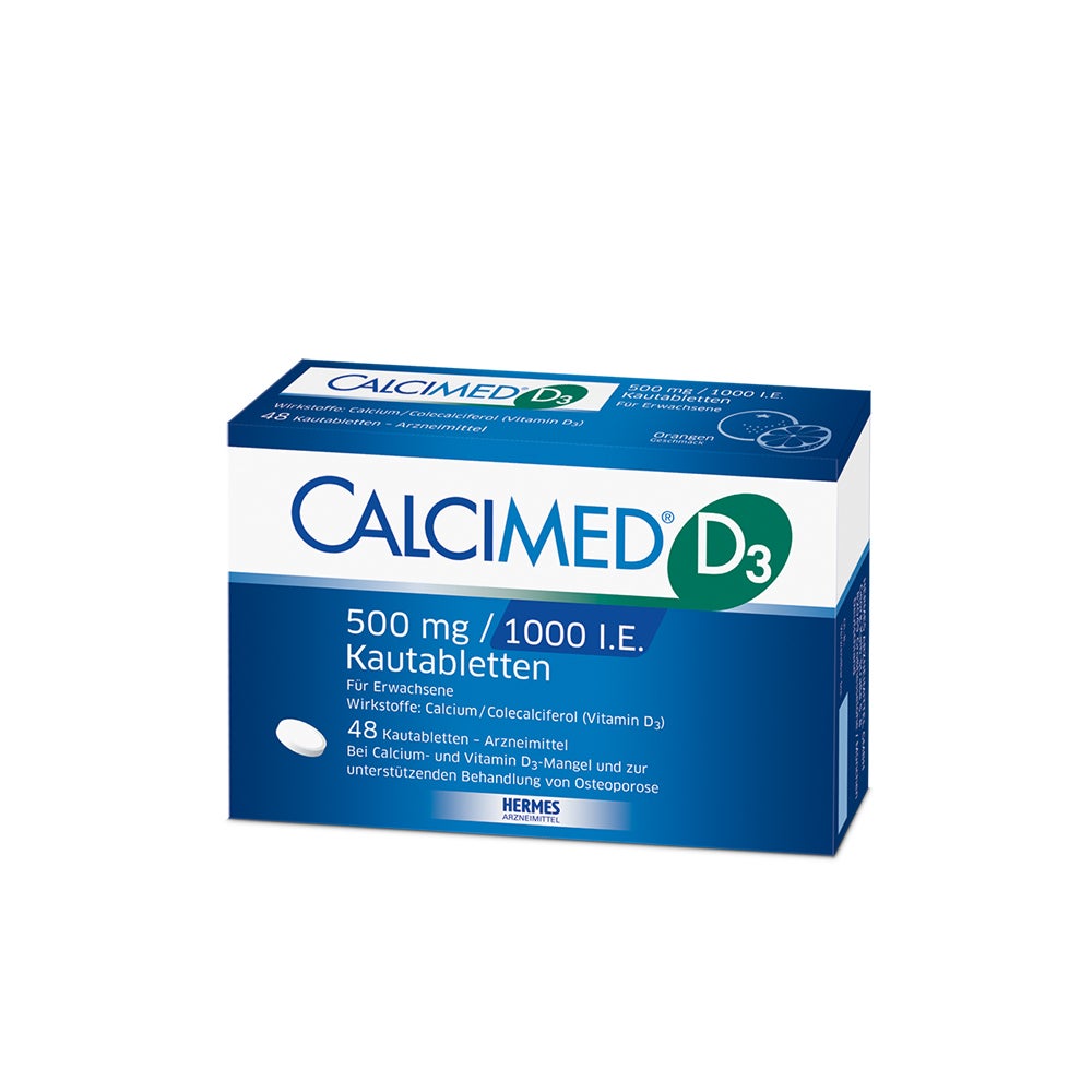 Calcimed D3 500 mg/1000 I.E. Kautablette 48 St