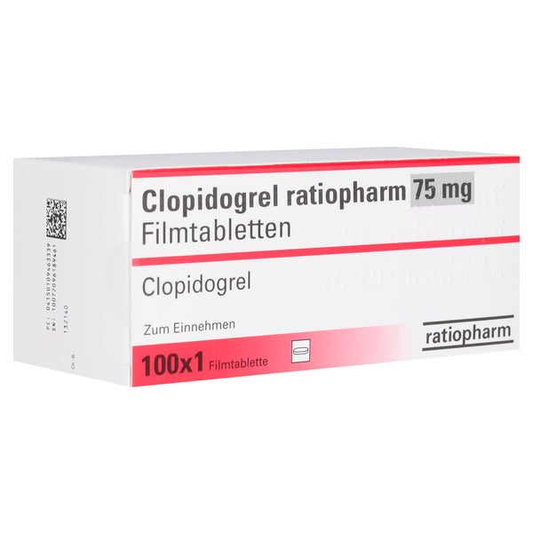 CLOPIDOGREL ratiopharm 75 mg Filmtabletten 100 St