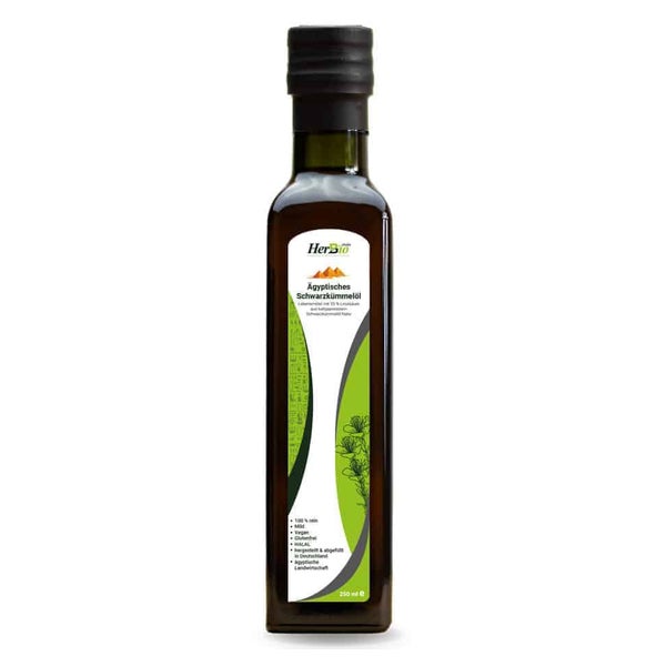 HerbBio Ägyptisches Schwarzkümmelöl kaltgepresst gefiltert 250 ml