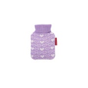 Produktabbildung: Mini-Wärmflasche 0,2 l mit Strickbezug lila Herzen 1 St