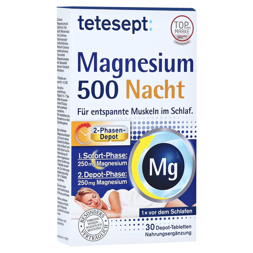 tetesept Magnesium 500 Nacht | 2-Phasen-Depot | 30 Tabletten 30 St