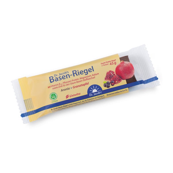 Dr.Jacob’s Basen-Riegel Granatapfel Frucht Protein B12 vegan 45 g
