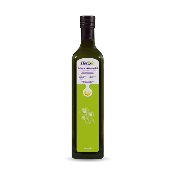 HerbBio Schwarzkümmelöl gefiltert und kaltgepresst 500 ml