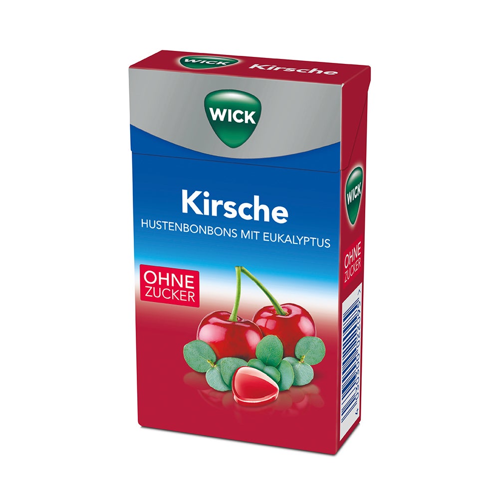 WICK Wildkirsche & Eukalyptus Bonbons ohne Zucker 46 g