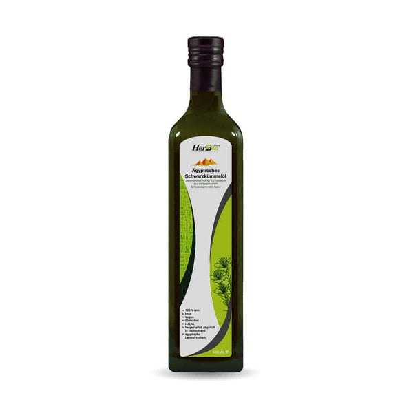 HerbBio Ägyptisches Schwarzkümmelöl gefiltert + kaltgepresst 500 ml