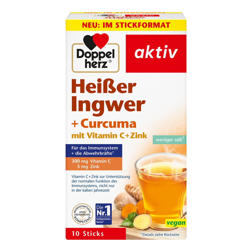 Doppelherz Heißer Ingwer + Curcuma mit Vitamin C + Zink 10 St