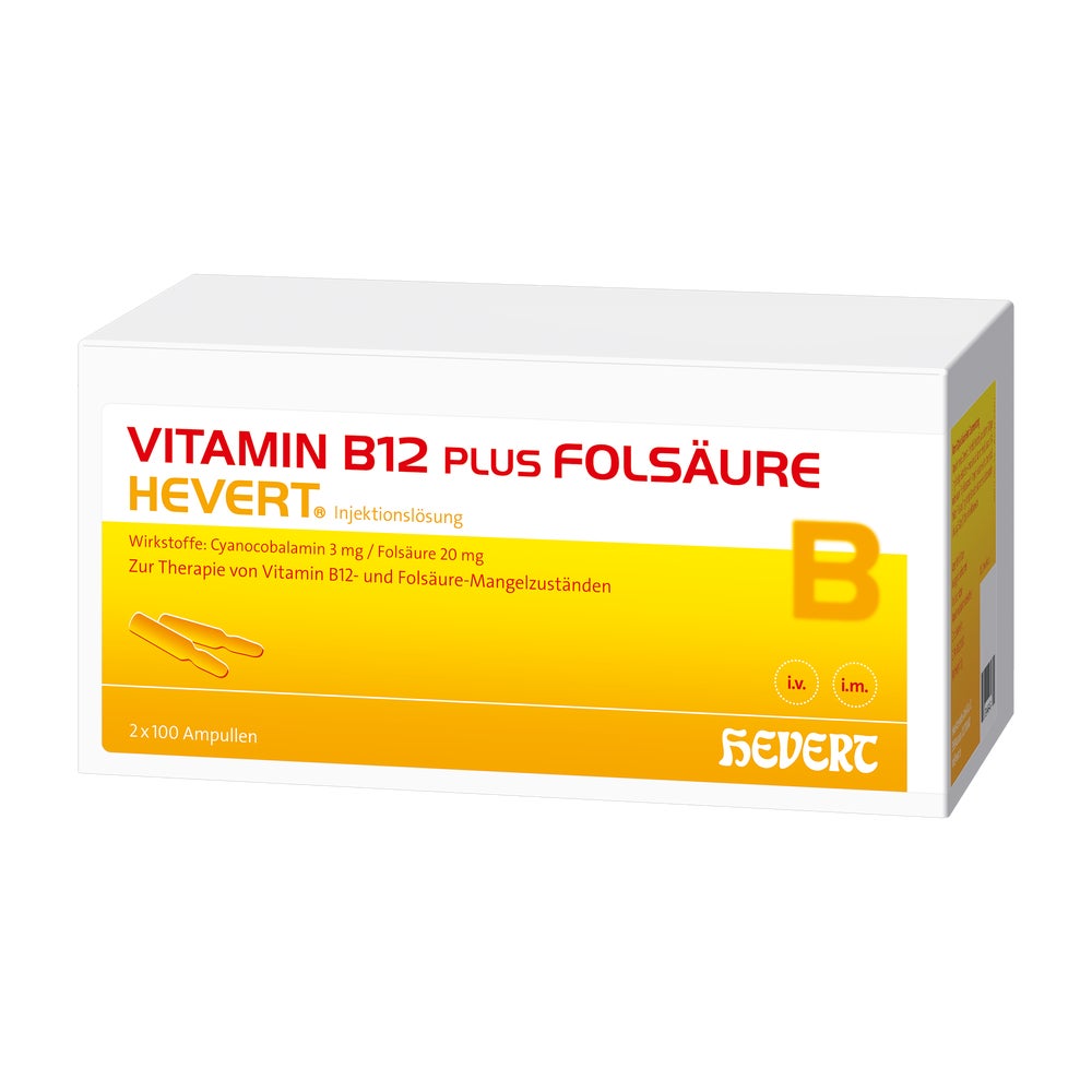 Vitamin B12 PLUS Folsäure Hevert a 2 ml 2X100X2 ml