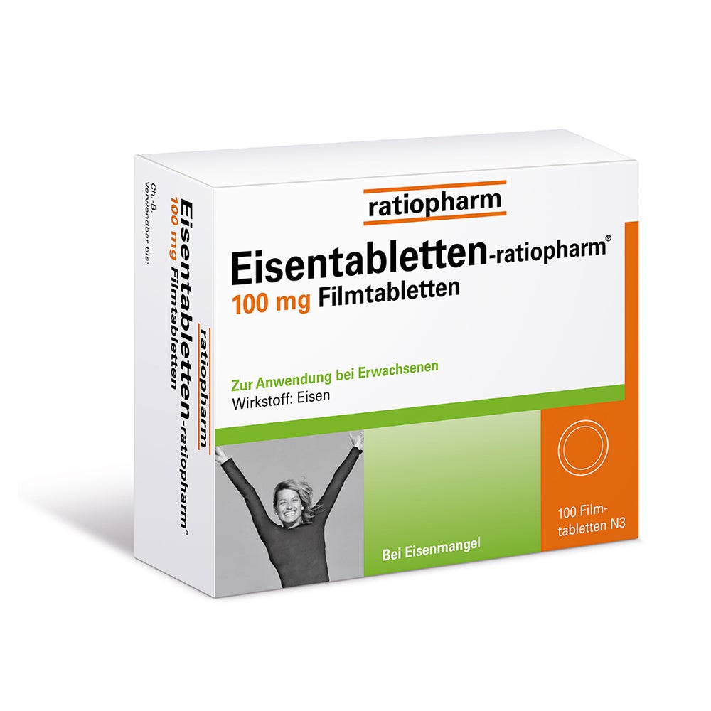 Eisentabletten-ratiopharm® 100 mg Filmtabletten 100 St