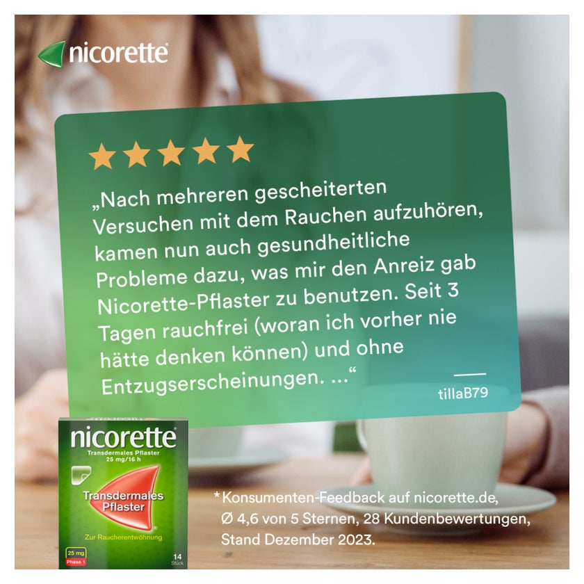 nicorette TX Pflaster 25mg Nikotin 14 St