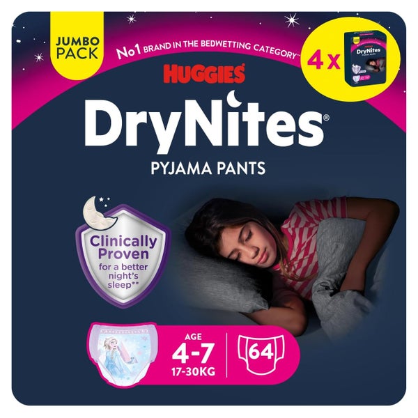 Huggies DryNites Nachtwindeln Mädchen 4-7 Jahre, 64 St. 64 St