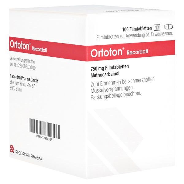 Ortoton Recordati 750 mg Filmtabletten 100 St