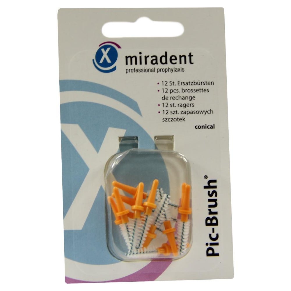 Miradent Interdentalbürsten Pic-Brush Ersatzbürsten konisch orange 12 St