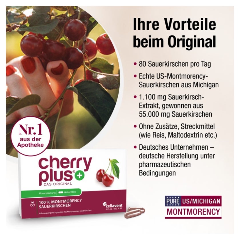 CHERRY PLUS - Montmorency-Sauerkirsch-Kapseln 60 St