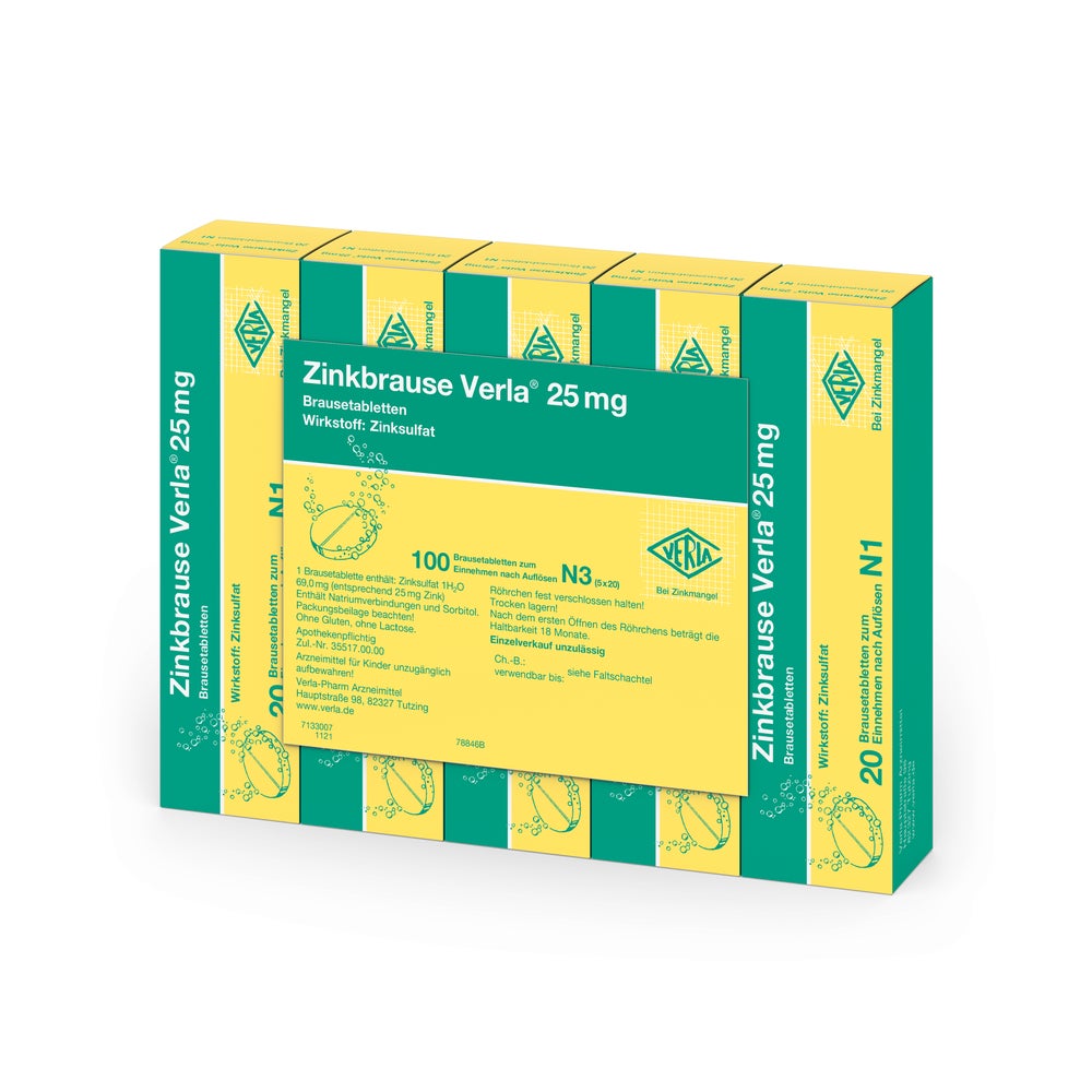 Zinkbrause Verla 25 mg Brausetabletten 100 St